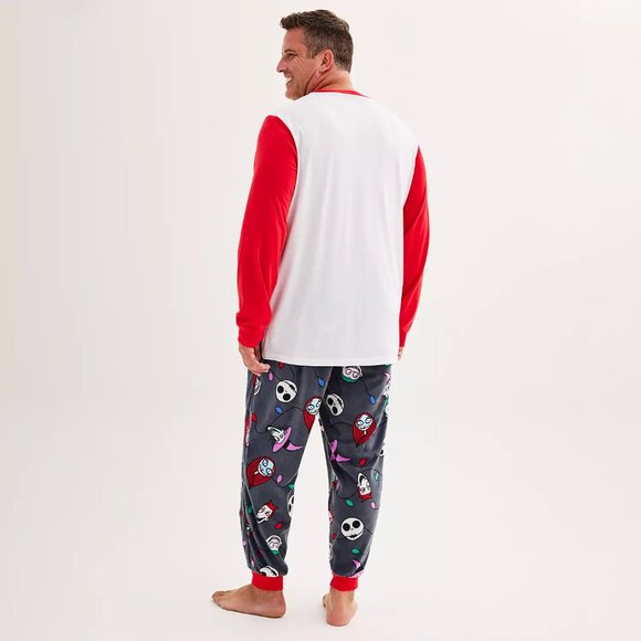 Disney's The Nightmare Before Christmas Big & Tall Holiday Lights Top & Bottoms - Picture 2 of 7